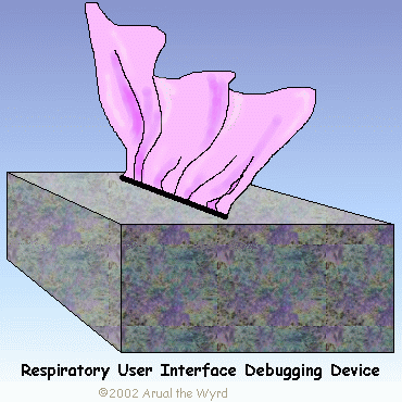 Box of tissues, labeled "Respiratory User Interface Debugging Device"